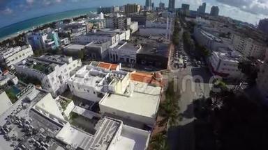 空中视频华盛顿大道迈阿密海滩